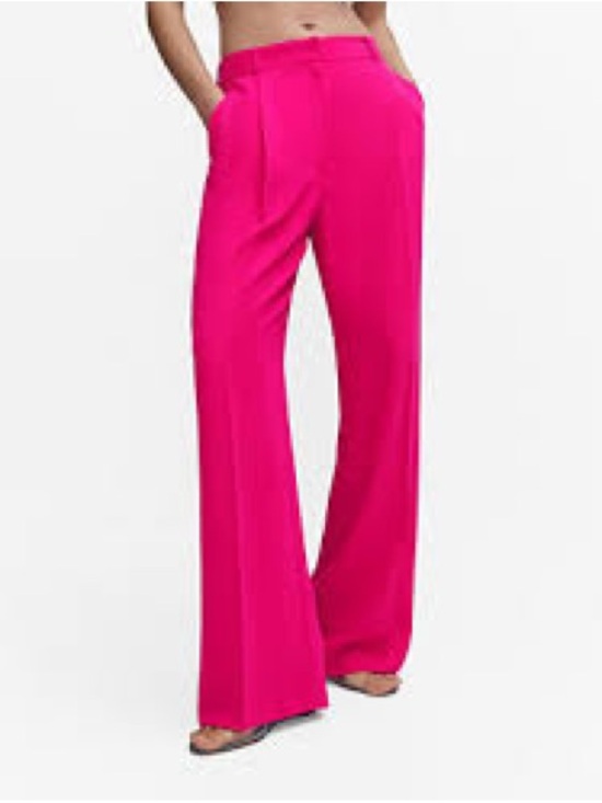 Mango Pants - Mango Wide-Leg High-Rise Women's Dart Palazzo Pants 2